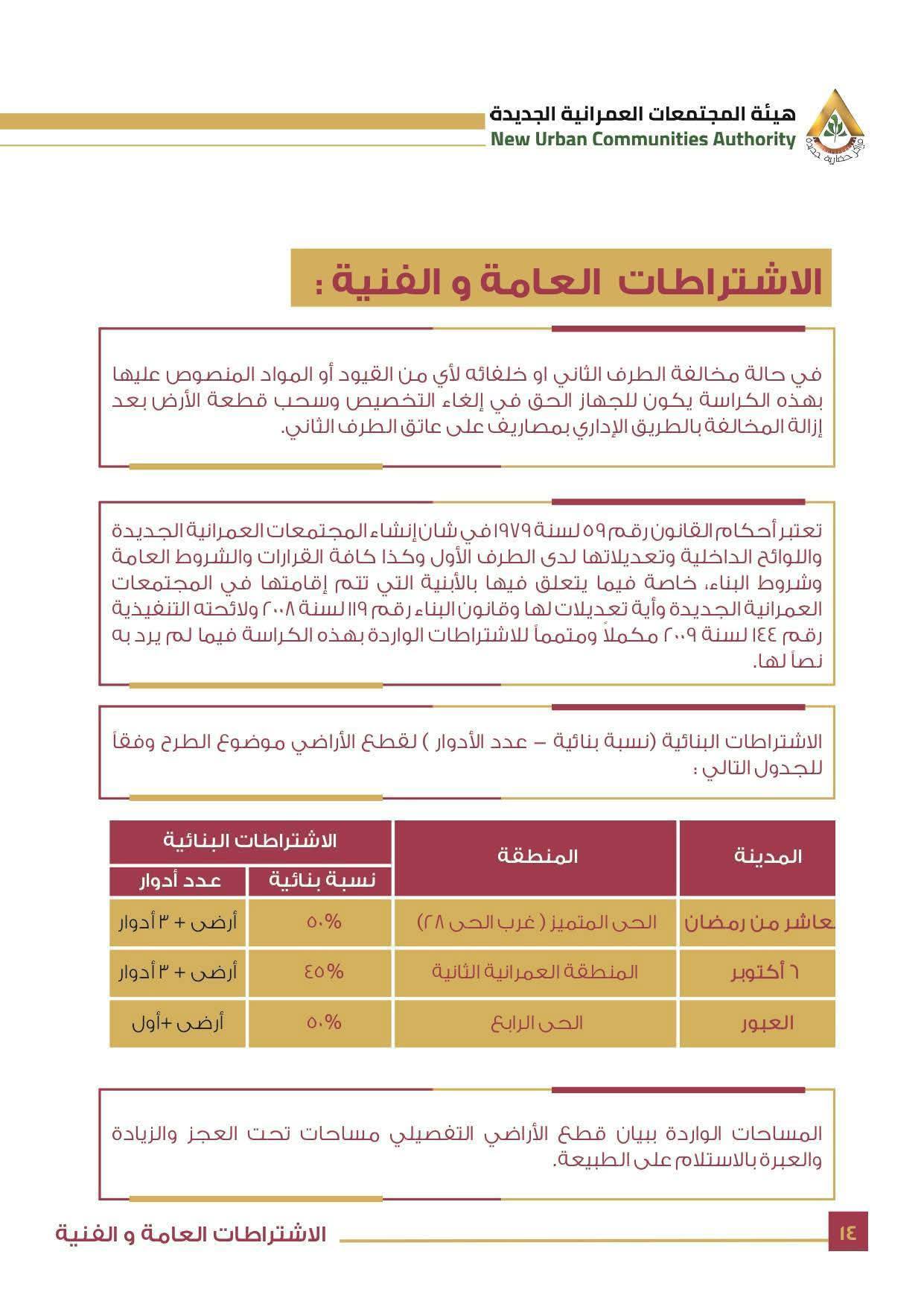 كراسة شروط أراضي مسكن 6 الأكثر تميزا 6
