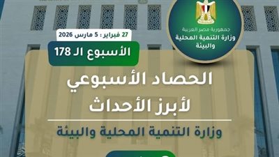 التنمية المحلية والبيئة تستعرض أبرز أنشطتها في الإنفوجراف الأسبوعي